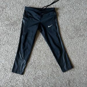 Nike faux leather leggings black xs